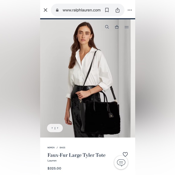 Ralph Lauran Faux Fur Large Tote - Picture 2 of 11